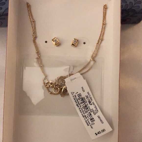 Lucky Brand Gold Tone Snake Stud Earrings & Moon Lariat Necklace NWT & Box - Picture 8 of 15